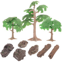 1 Set Gesimuleerde Boomstronk Kunststeen Mini Oud-Bosindeling Decoratie