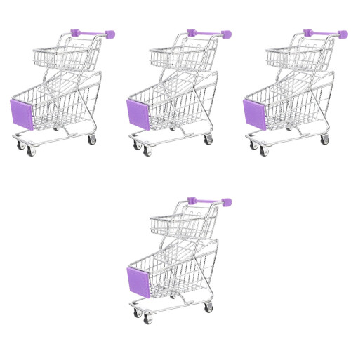 4 Stuks Mini Winkelwagen Dubbele Speelgoed 2