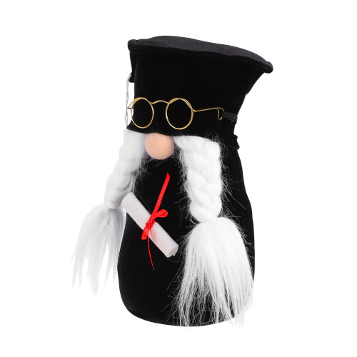 1 Pièce Thème Gnome Remise Diplômes Peluche Noir