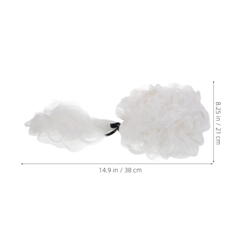 Peluca Ajustable Reutilizable Blanca Para Juez Abogado Cosplay 1