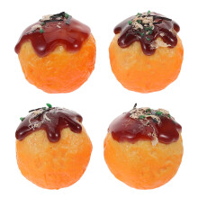 4Stk Realistisches Takoyaki Modell Aus Pvc Für Wohnaccessoires Spielzeug