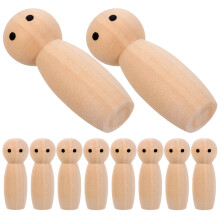 10 Unidades Muñecas Madera Sin Pintar Con Tornillo Para Manualidades