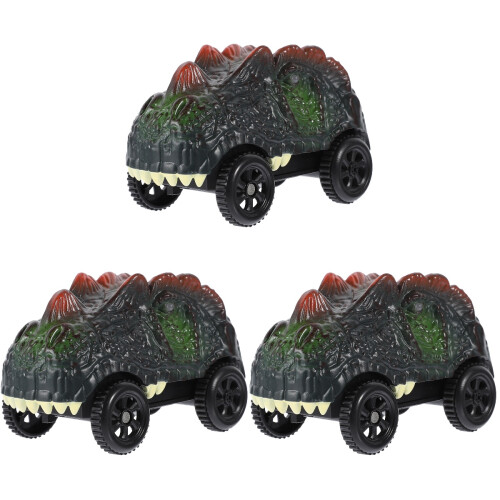 3Stk Mini Dinosaurier Grün ABS Kinder Spielzeug Rennbahn 1