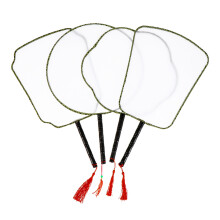 4Pcs Diy Painting Fan Kids Hand Fan Educational Plaything Mixed Style