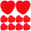 20 Pares Pequeñas Bolas De Espuma Corazón Rojas Para 10