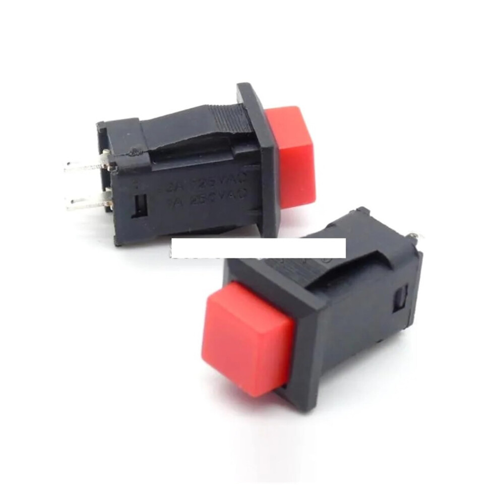 14Mm Hole 2Pin Selflocking Square On/Off Switch, 1A/250Vac, 3A/125V, 10 Pcs 9339159539965