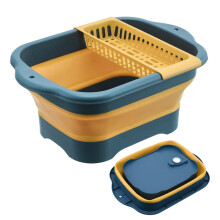 Dish Pans for Kitchen Sink Portable Foldable Dish Pan With Drain Plug For Laundry, Fruit, Vegetable, Camping