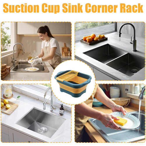 Dish Pans for Kitchen Sink Portable Foldable Dish Pan With Drain Plug For Laundry, Fruit, Vegetable, Camping 2