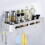 Corner Shower Caddy, Rustproof Aluminium For Bathroom & Kitchen, Large Capacity With Removable Hooks 4