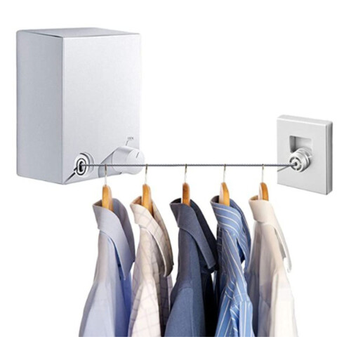 Wall Mounted Double Line Clothesline, Waterproof Rustproof Construction For Reliable Outdoor Indoor Use 2