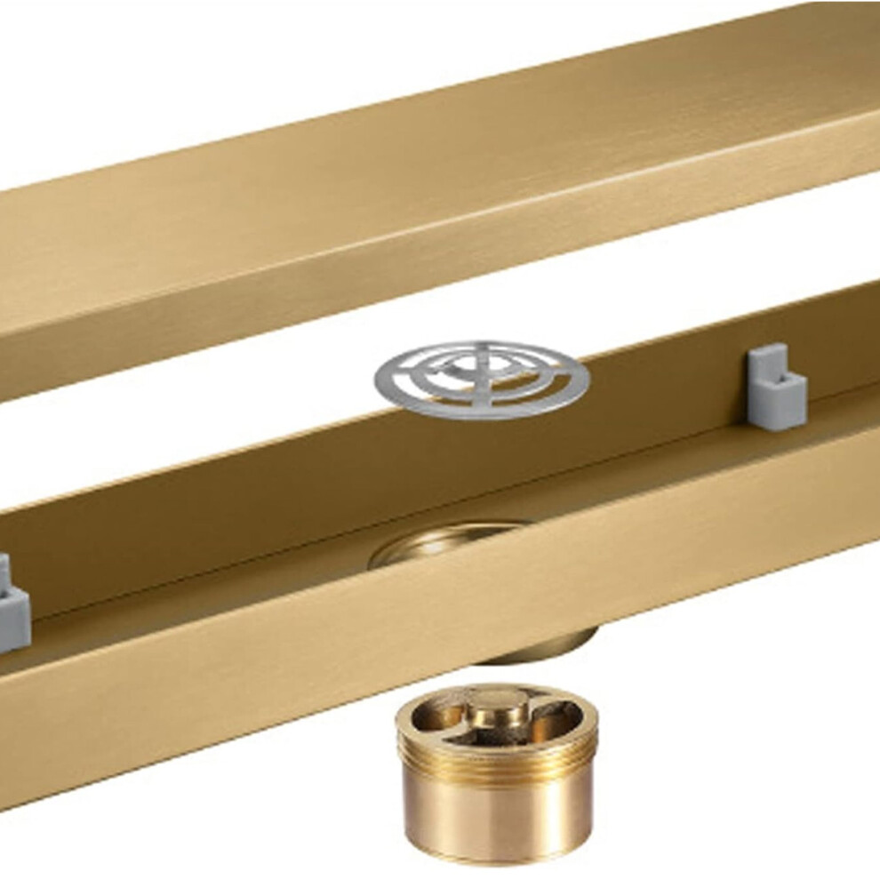 Elegant Shower Room Solution: Anti-Clogging Stainless Steel Linear Shower Drain, Complete With Scratch-Resistant Surface, For Seamless Bathroom Integr 9060116829378