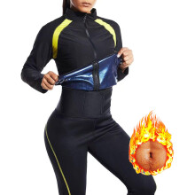 Sauna Suit For Women 3XL Blue Sweat Jacket And Pants For Gym Fitness Weight Loss