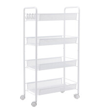 Organizzatore di stoccaggio con design a vassoio a rete, scaffale organizer multiuso di dimensioni compatte, carrello di utilità mobile con ruote e