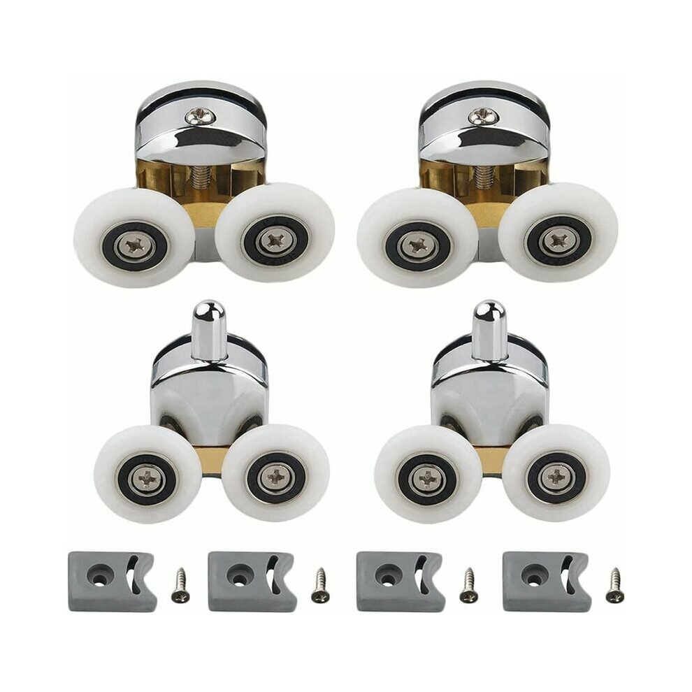 Zhuoxua Replacement Shower Door Rollers, Zinc Alloy Offers Superior Durability And Smooth Operation For All Types Of Shower Doors, 4Pcs 9060116764143