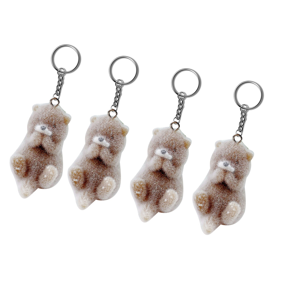 Unique Flocking Otters Keychain Pendant Phone Charm Elegant 7696000598468