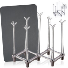 Ausziehbarer Becherhalter mit Abtropffläche, multifunktionales Gestell für Flaschen, Tassen, Gläser und wiederverwendbare Taschen, kompakte