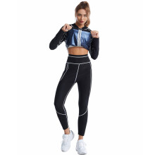 Sweat Suits for Womens Sauna Suit Weight Loss Slimming Workout Body Shaper Heat Trapping Sauna Sweat Suit Size L Blue