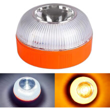 Luce di segnalazione di emergenza con base magnetica, segnalatore LED programmabile per avvisi personalizzabili, giallo/bianco, 1 pezzo