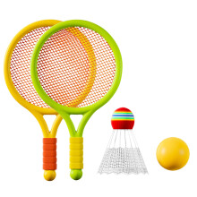 Kid Tennis Rackets Set With Shuttlecocks Toddler Friendly Indoor Outdoor Badminton Racquet Kit