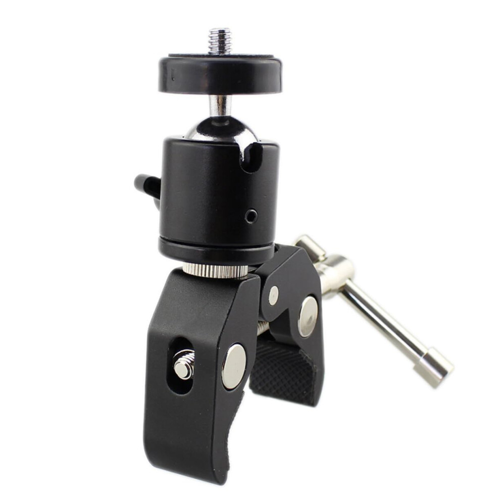 Multifunctional Ball Head Clamp Mount With Hot Shoe Adapter For Microphone Flash Tripod And Motorbike Rods 9339159540244