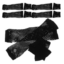 6 Paar Schwarze Fischgrätmaschenhandschuhe Für Frauen,