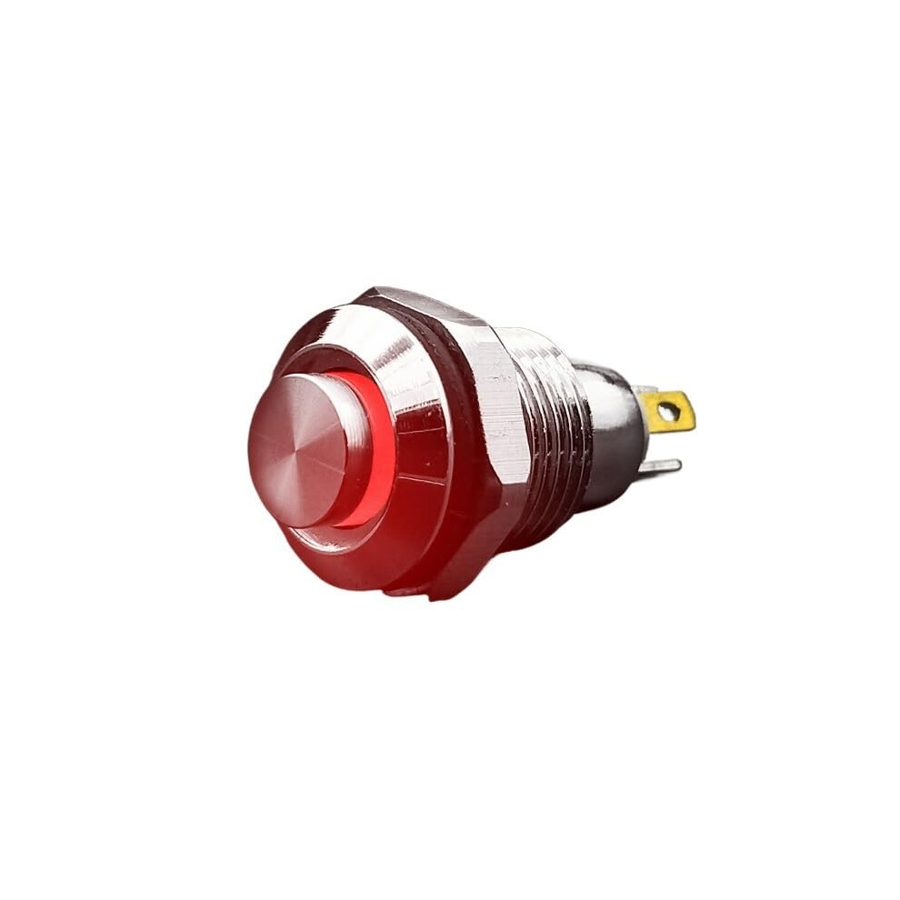 Push Button Switch 1Piece 10Mm Metal, Led Indicator, Selfreset Momentary, 4Pin Head, 1.8V Red 9105992596829