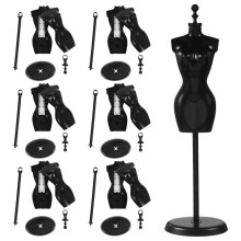 6St Mini Kleiderständer Kunststoff 1/6 Für Puppenbekleidung