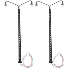 2St Mini Decoratieve Spoorweglamp ABS Staal Voor Micro Landschap
