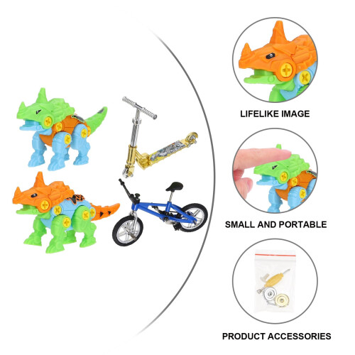 1 Set Bordspel Speelgoed Mini Vingercrossfiets Vingerstep Dino 2