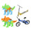 1 Set Bordspel Speelgoed Mini Vingercrossfiets Vingerstep Dino 6