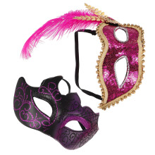 2Stück Venezianische Partymaske Für Frauen Mit Pailletten Vintage