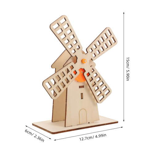1 Set Wissenschaft Holzbausatz Drehbare Mit Getriebe 2