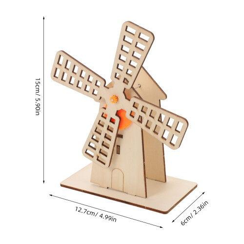 1 Set Wissenschaft Holzbausatz Drehbare Mit Getriebe 1
