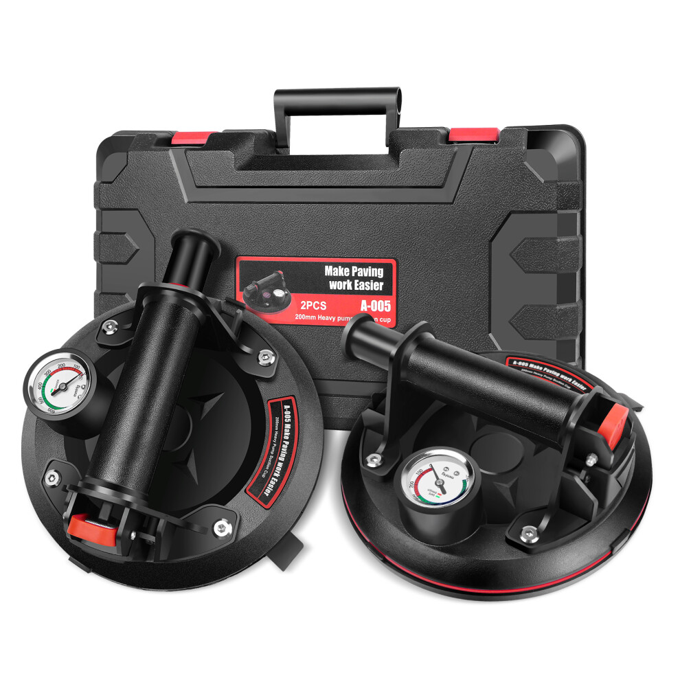 Multipurpose Vacuum Glass Suction Cup Lifter With Pressure Gauge Heavy Duty 200Kg Suction Lifter With Carry Case For Glass, Tiles & Granite 782429081777