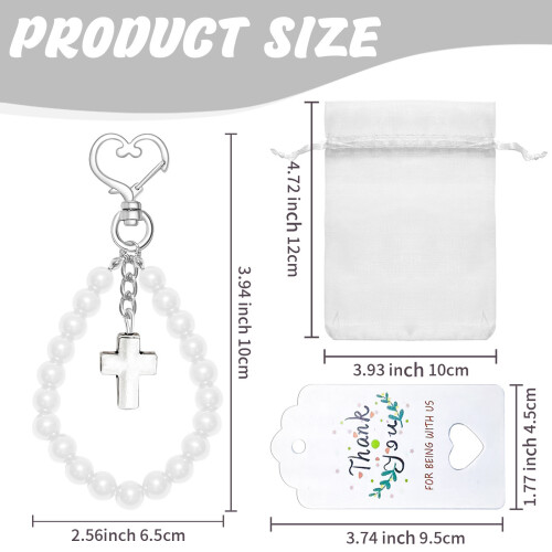 20Pieces Baptisms Gift Set Includes Crosses Beaded-White 2