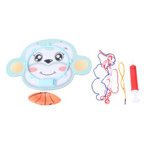 Cartoon Aap Patroon Opblaasbare Mini Basketbal Met Lichtblauw
