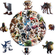 (Big-100pcs) Small Brainr0t Stickers Tung Tung Sahur 1" Tall Tralalero Tralala Italian Brain Rot Sticker for Water Bottle, Laptops
