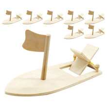 8Stk Diy Holz Segelboot Bastelbogen Unbemalte Bootsspielzeuge