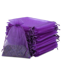 Elegant Organza Gift Bags For Party Wedding Favor, Sheer And See-Through Drawstring Design Jewelry Pouches Perfect For Small Business Use (Purple, 100