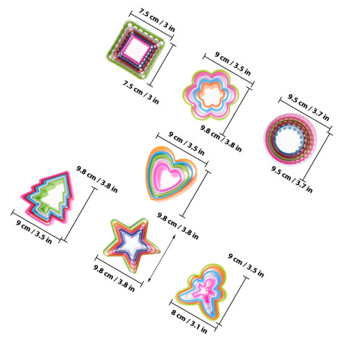 7 Piezas De Galleta Plástico Coloreados Para Arcilla 2