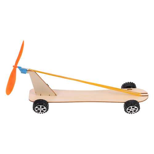 1 Set Holz Windkraftauto Gummiband Technik Hilfsmittel