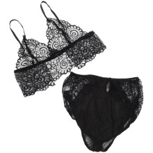 1Set Zwart Kant Ondergoed Set Comfortabel Polyester Lingerie Kit