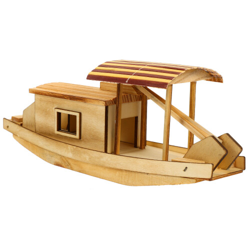 4Stk Holz Kanu Modell Kleines Boot Desktop 1