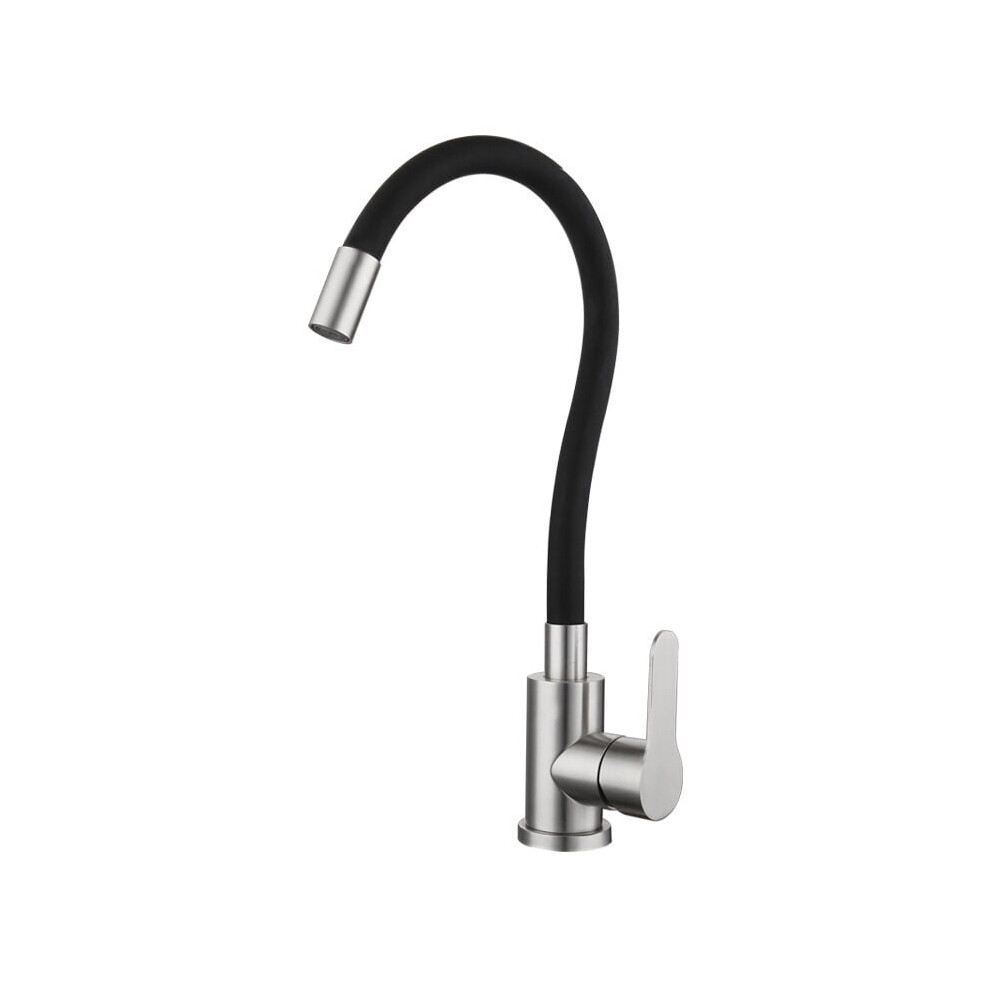 Modern Silicone Kitchen Faucet, Smooth-Turning Single-Lever Control For Precise Water Flow, Aerated And Spray Stream Functionality, Full Sink Access, 9135470823499