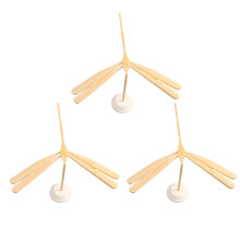 9 Unidades Juguete Manual Bambú Con Base