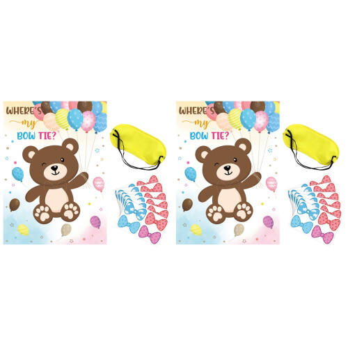 2Sets Gender Reveal Spiel Mit Bärenmuster 1
