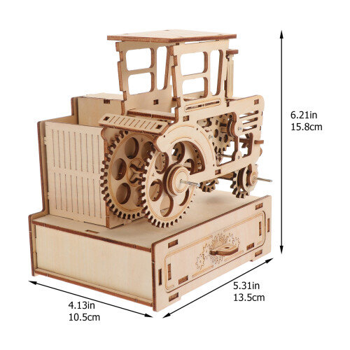 1 Set Holzmodellbausatz 3D Puzzle Diy Musikdose 2