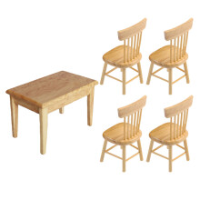 Ensemble Miniature Bureau Et Chaise En Bois Pour Mini Maison
