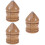 3 Piezas Madera 6 Cm Marrón Con 7