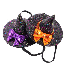 2Pcs Halloween Witch Pointed Hat Headband Long Knot Headwear